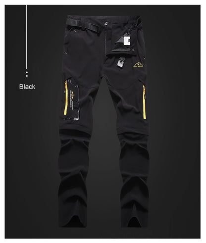 TRVLWEGO Men's Camping Hiking Pants Trekking High Stretch Summer Thin Waterproof Quick Dry UV-Proof Outdoor Travel Trousers