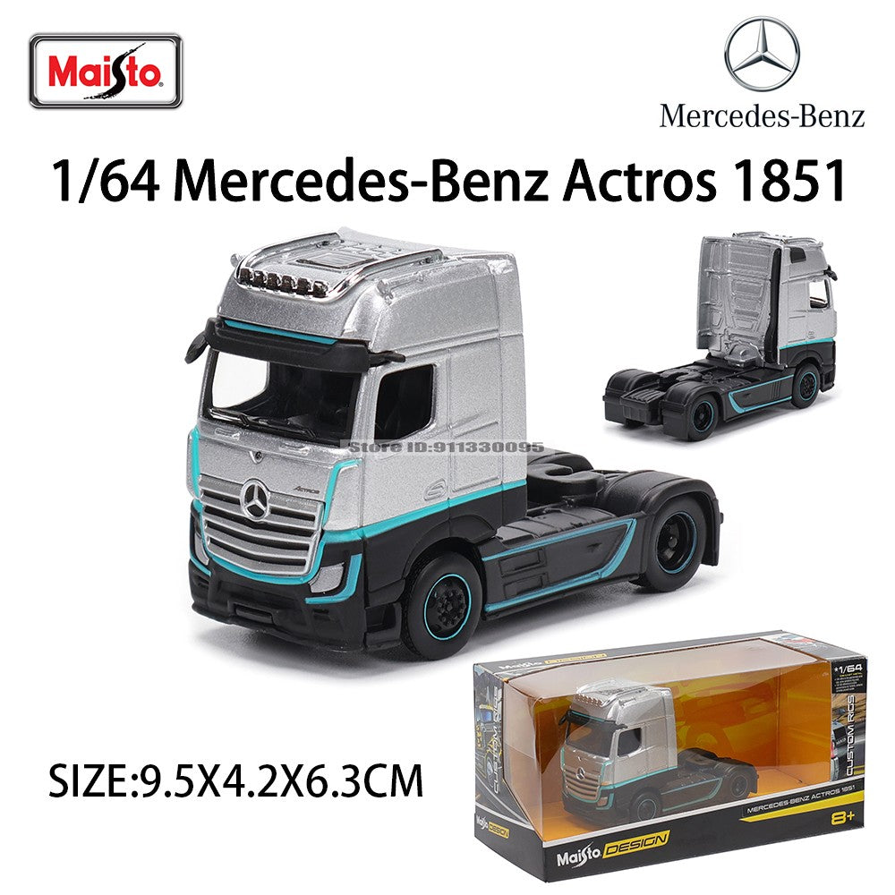 Maisto 1:64 Mercedes-Benz MACK Anthem Trailer modelo de simulação de carro modelo de carro de liga leve brinquedo de carro masculino presente de coleção