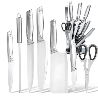 8pcs Kitchen Knives Set 3CR13 Stainless Steel Chef's Knife Meat Cleaver with Block for Kitchen Fruit and Vegetable Cutting Knife