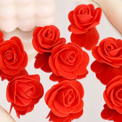 1000x Artificial Red Foam Rose Heads DIY Teddy Bear Rose Flowers Head Bouquet for Wedding Valentine's Day Party Home Decoration