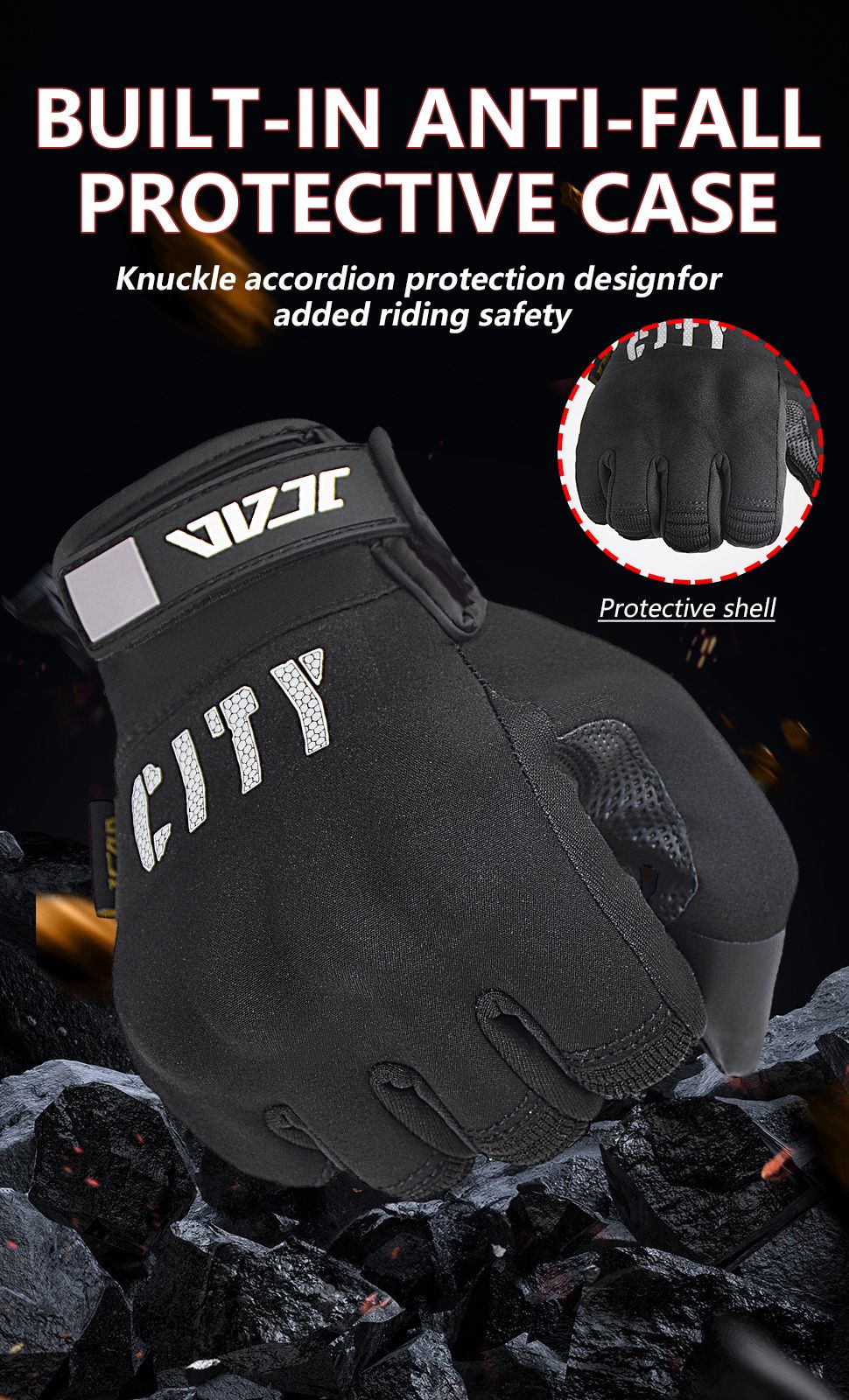 Luvas de motocicleta City Riding Luvas de corrida de moto à prova de vento e à prova d'água para primavera e outono para homens e mulheres Luva de motociclista com tela sensível ao toque