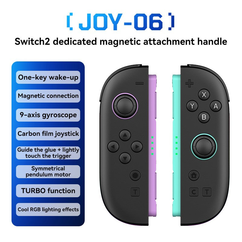 JOY-06 Wireless Game Controller For Switch 2 Magnetic Bluetooth Gamepad with 9-Axis Gyroscope RGB Light Wake-up For NS2 Joycons