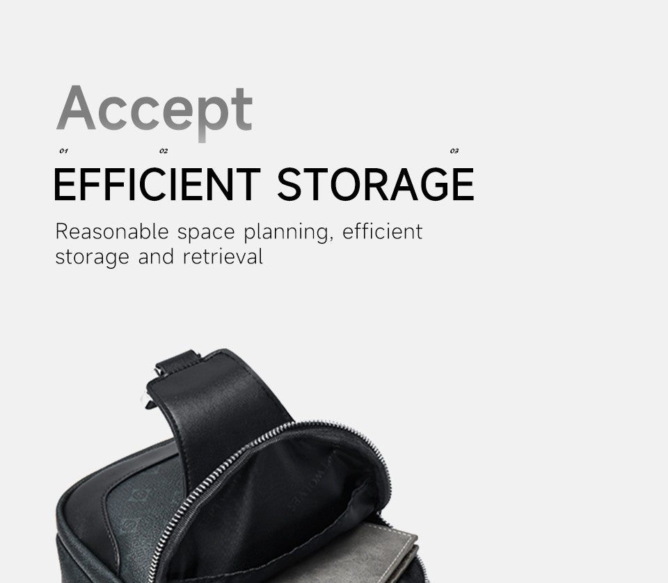 Septwolves Business Thin Printed Leather Crossbody Sling Bag Man Fashion Casual Travel Monogram Print Fabric iPad Shoulder Bag