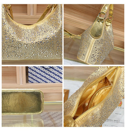 Women Evening Bag 2025 New Shiny Rhinestone Women's Shoulder Bag Fashion Luxury Dinner Party Handbag Female Crossbody Bags