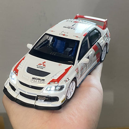 Miniatures 1:32 Mitsubishi Lancer Evolution EVO Petroleum version alloy diecast model sound light toys collection ornament gifts