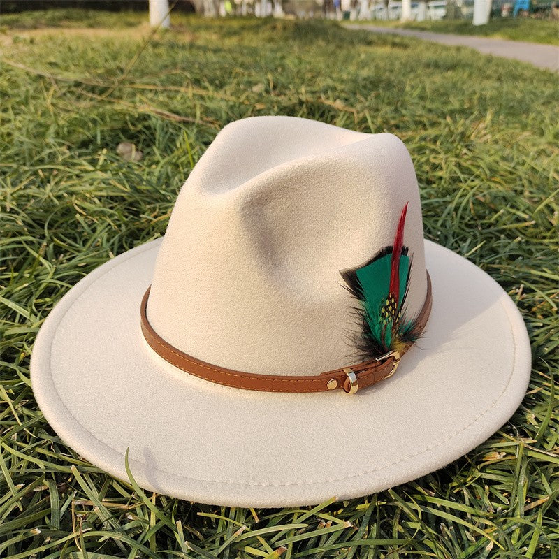 Chapéu Fedora Novo de Camurça 2023 Masculino e Feminino Outono Chapéu Panamá Jazz Estilo Britânico Elegante Retrô Fedora Chapéu de Aba Larga