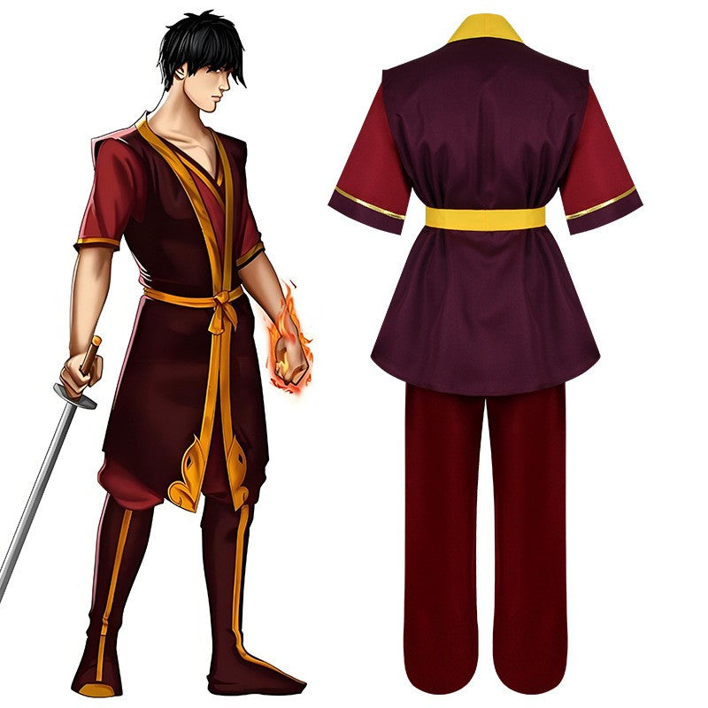 Anime live action Avatar The Last Airbender Prince Zuko Cosplay Costume Anime Custom Made Uniform Wig Halloween Party cosplay