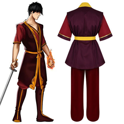 Anime live action Avatar The Last Airbender Prince Zuko Cosplay Costume Anime Custom Made Uniform Wig Halloween Party cosplay