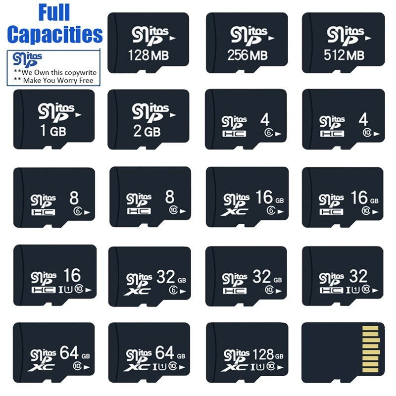 Cartão de memória flash original no atacado 4GB 8GB cartão SD 1GB 2GB Alta velocidade Classe 10 16GB 32GB 64GB 128GB Cartão TF 128mb 256mb 512mb