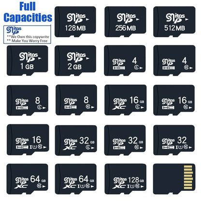 Cartão de memória flash original no atacado 4GB 8GB cartão SD 1GB 2GB Alta velocidade Classe 10 16GB 32GB 64GB 128GB Cartão TF 128mb 256mb 512mb