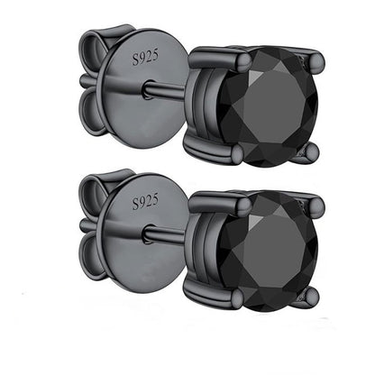 S925 Sterling Silver Four/Six Jaw Moissanite Earrings VVS1 White&Black Moissanite GRA Certified Male And Female Earrings Gift