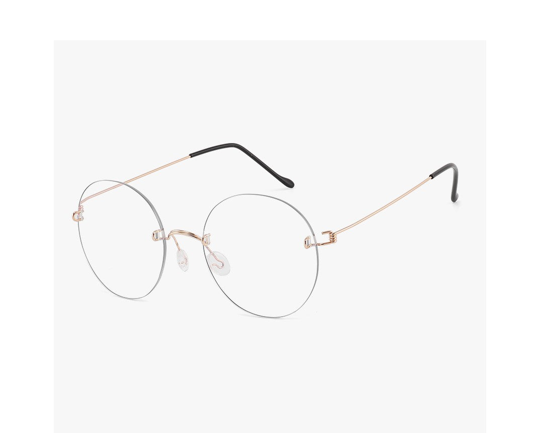Round Blue Light Glasses Women Screwless Eyeglasses Frame Men 2025 New Women Round Denmark Korean Glasses Frame Vintage Eyewear