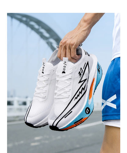 Tênis de Borda de Carbono Masculino Antiderrapante Acolchoado Confortável para Corrida e Treinamento Tênis de Malha Casual para Mulheres