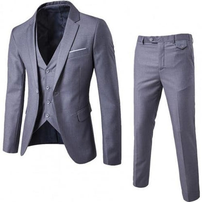 3pcs Suit Men Slim Formal Suit Solid Color Vest Pants Set 3 Piece Mens Suit Business Suit costume homme ?????? ???????