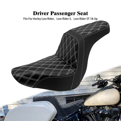 Banco Duplo de Moto para Piloto e Garupa Almofada Dianteira Traseira para Harley Softail Sport Glide FLSB Low Rider FXLR FXLRS 2018 em Diante