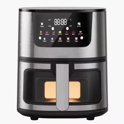 Fritadeira de ar inteligente de tela sensível ao toque, grande capacidade de 15L, aço inoxidável, multifuncional digital comercial