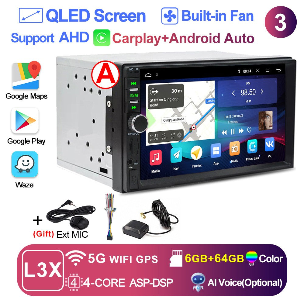 LEHX Universal 7inch 2Din Car Radio Android 15 Car Multimedia Carplay Autoradio Stereo For toyota Nissan Jeep Hyundai Kia VW