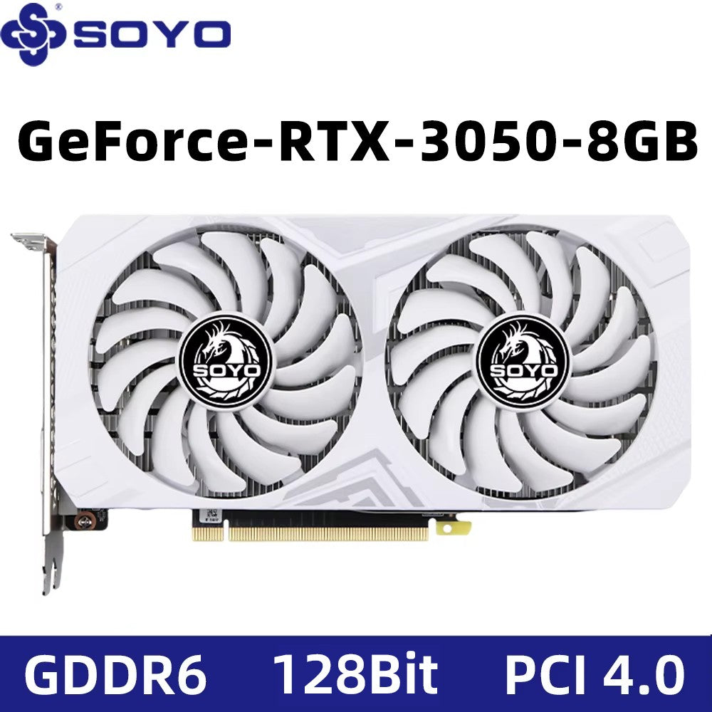 Placas de Vídeo SOYO RTX 3050 8G GDDR6 GPU NVIDIA Componentes para PC PCI Express X16 4.0 Placa de Vídeo para Jogos RTX3050 Nova