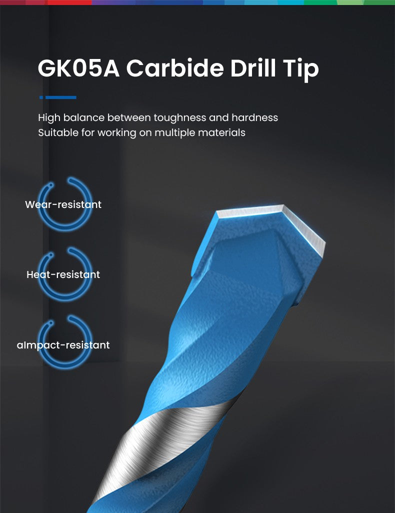 Brocas Bosch Série Expert HEX-9 Hard Ceramic e Multi Construction para Paredes de Tijolo Betão Metal Madeira 5 Peças
