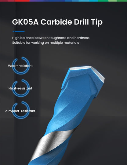 Brocas Bosch Série Expert HEX-9 Hard Ceramic e Multi Construction para Paredes de Tijolo Betão Metal Madeira 5 Peças