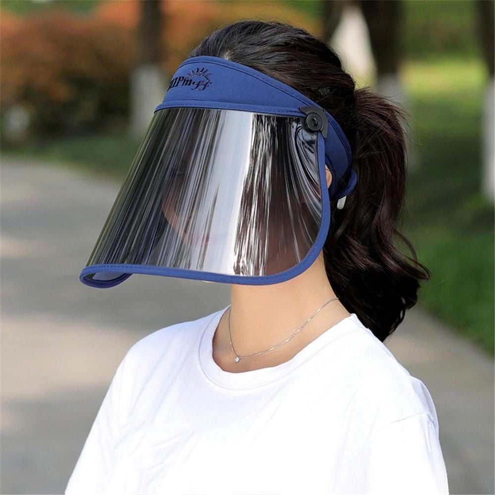 Summer Large Lens Sun Hat Outdoors Sport Anti-UV Visor Face Cover Shield Foldable Portable Men Women Empty Top Hat