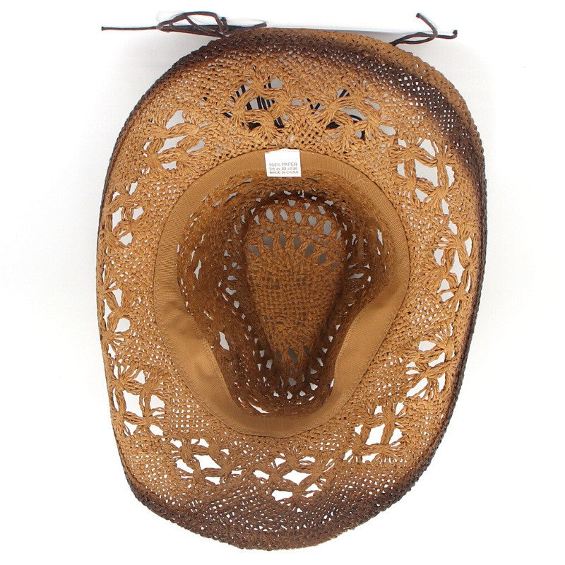 New outdoor beach sun protection and breathable cowboy hat with ethnic style, western sun protection and shading