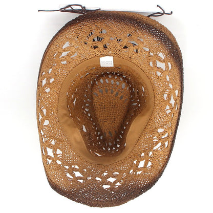 New outdoor beach sun protection and breathable cowboy hat with ethnic style, western sun protection and shading