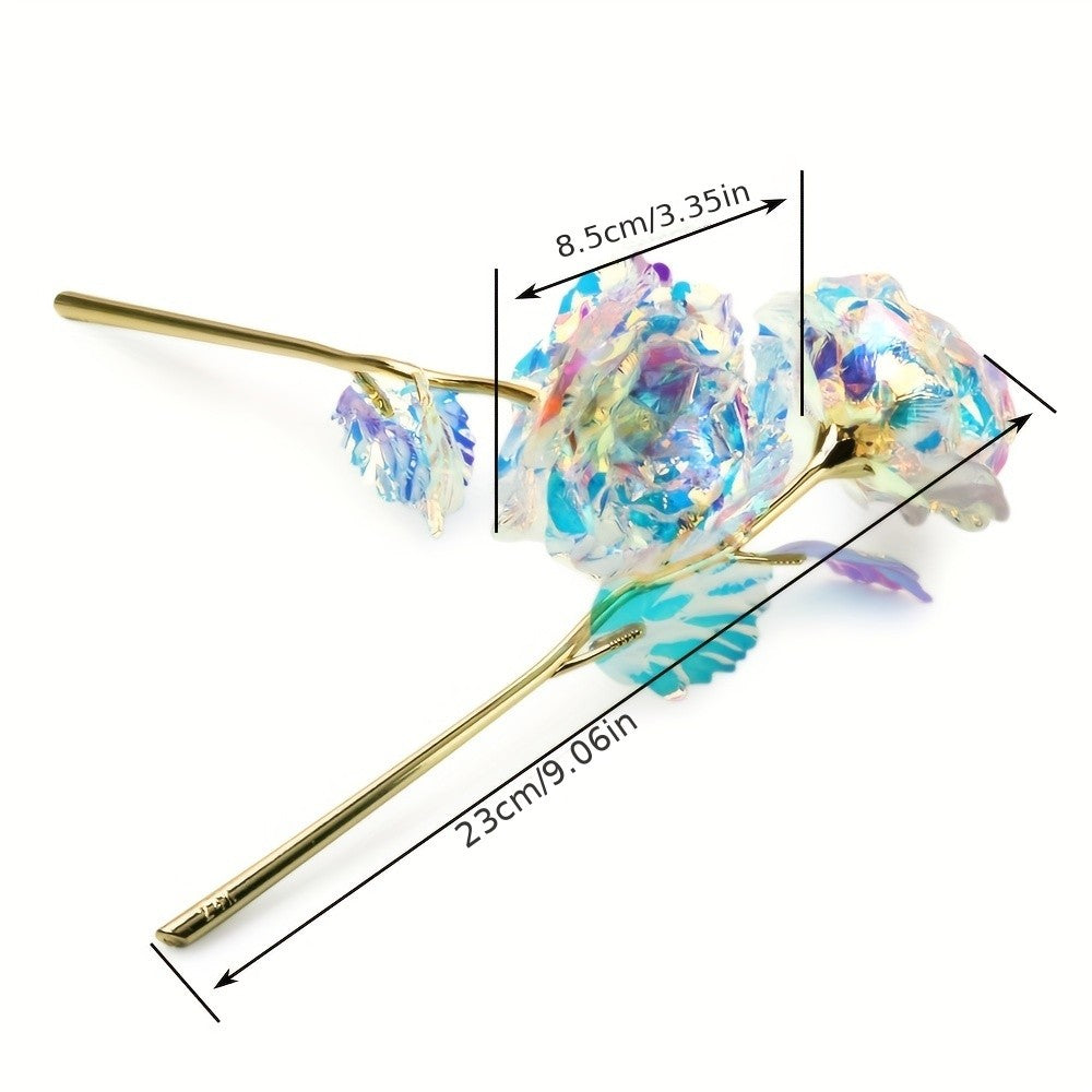 10pcs Artificial Flower Foil Rose Flower Simulation Artificial Rose Flower DIY Golden Plated Foil Rose Love Flower Party Supplie