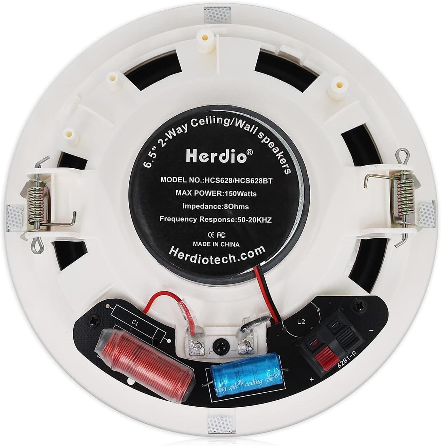 Herdio 2PCS 6,5 polegadas Áudio Doméstico 300W Alto-falante de Teto Bluetooth Sistema de Som Embutido para Casa Cozinha Quarto Banheiro