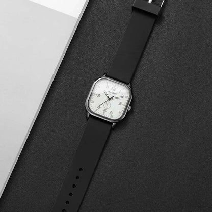 1/2/3PCS Fashion Square Women Watches Casual Silicone Strap Quartz Watches Sports Wristwatch For Men Women Students?Without Box?