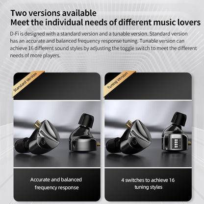 Fones de ouvido KZ D-Fi Fones de ouvido HIFI Bass Monitor 4 Níveis Chave de Afinação Fone de Ouvido Esportivo Estéreo com Redução de Ruído