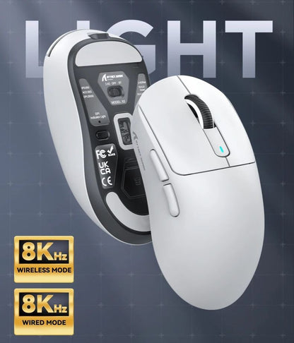 Mouse gamer sem fio 3-mode macro Attack Shark X3orX3Pro PixArt 1K/4K leve, 26K DPI PAW3395, adequado para laptop/Win/Mac