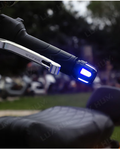 Luz estroboscópica de guidão de motocicleta, luz indicadora de LED de alto brilho, luz de seta para scooter 12V, lâmpada de advertência lateral à prova d'água