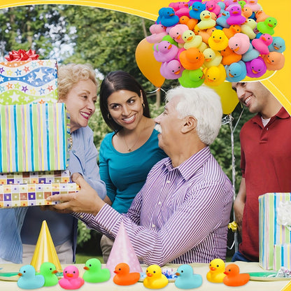 12/24 Colorful Rubber Ducks Bath and Shower Summer Beach Birthday Party Pool Party Decorations Gifts Stocking Stuffers