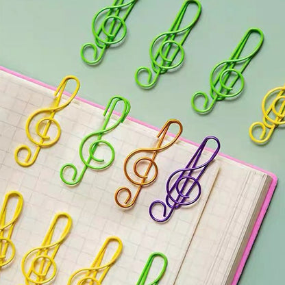20/40/50Pcs Metal Paper Clips Cat Dog Musical Notes Assorted Color Paperclips Bookmark Teacher Students Office Supplies