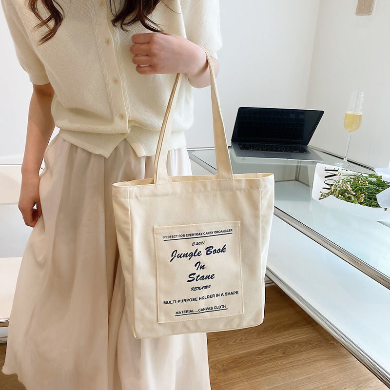 Canvas Women Handbags Shoulder Underarm Bag London Books Print Handbag Large Capacity Ladies Shopping Tote Bag Student Book Bags