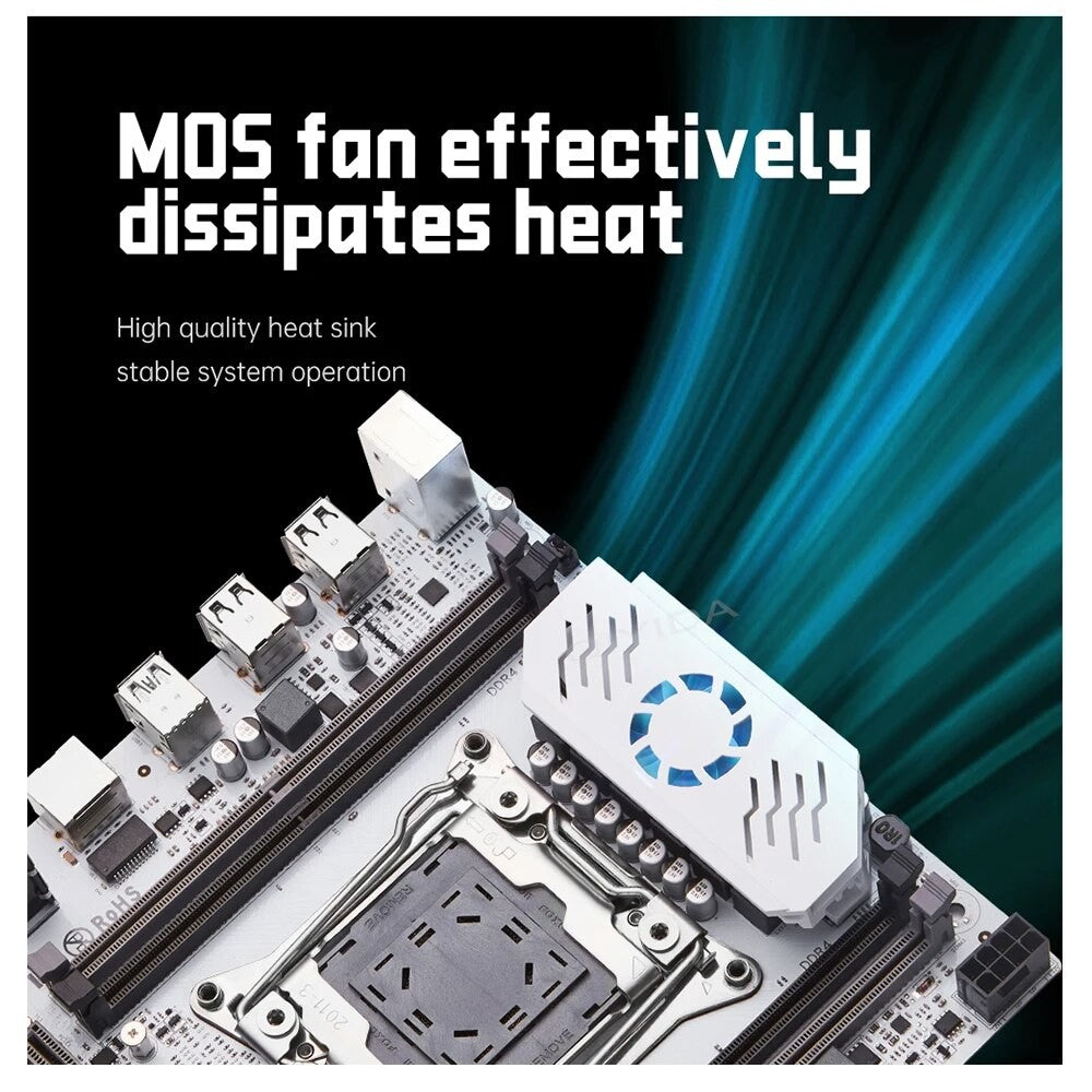 QIYIDA X99 Motherboard set LGA 2011-3 Xeon E5 2680 V4 CPU DDR4 8GBx2PCS=16GB NVME NGFF M.2 SATA3.0 USB3.0 X99 C612chip