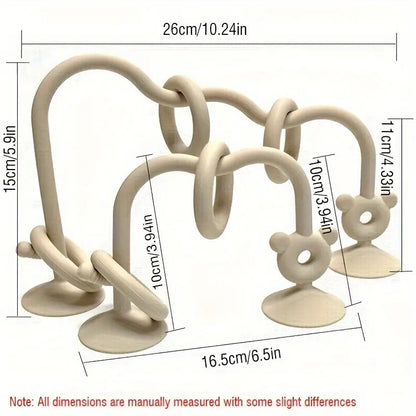 Brinquedos de contas labirinto para bebês, brinquedo de silicone visual para mastigar e moer, brinquedos educativos de contas labirinto com ventosa para a primeira infância