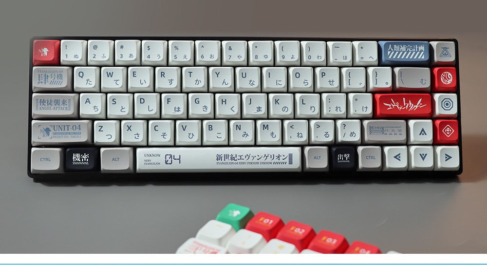 Keycaps Personalizadas Tema Eva Animação Japonesa Perfil XDA PBT Sublimação para Teclado Mecânico com Switch MX GMK