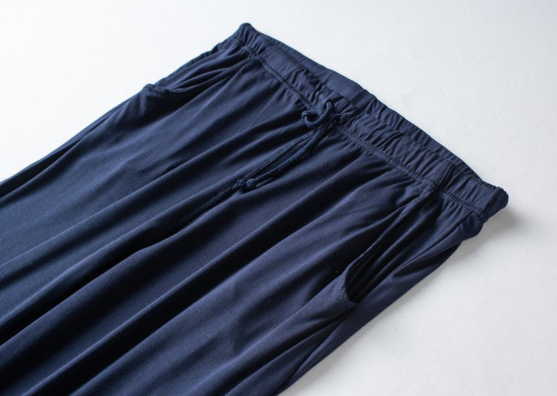 Men's spring and summer new modal pajamas two-piece short-sleeved trousers thin large size loose sports home wear suit sleepwear