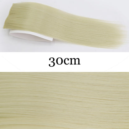 MERISI HAIR Apliques de Cabelo Sintético Liso Invisível com 2 Presilhas, Aumento de Volume, Extensões de Cabelo, Cobertura Lateral Superior