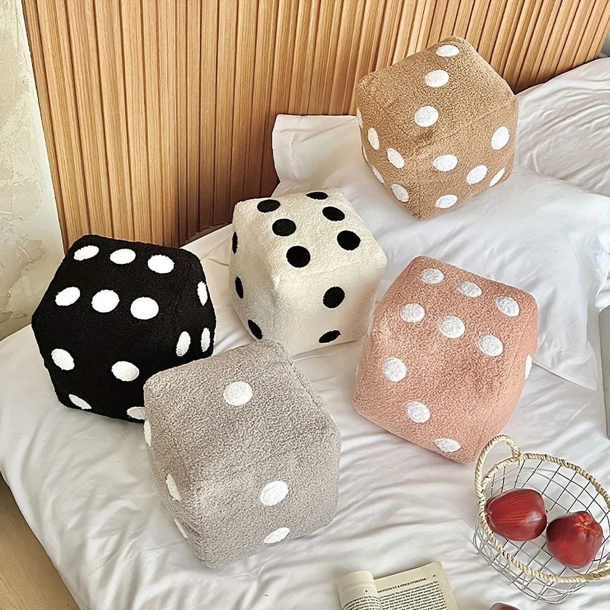 Creative Minimalist Home Pillows Fun Simulation Dice Plush Toys Sofa Cushions Mats Floor Mats Soft Decorative Dice Throw Pillow