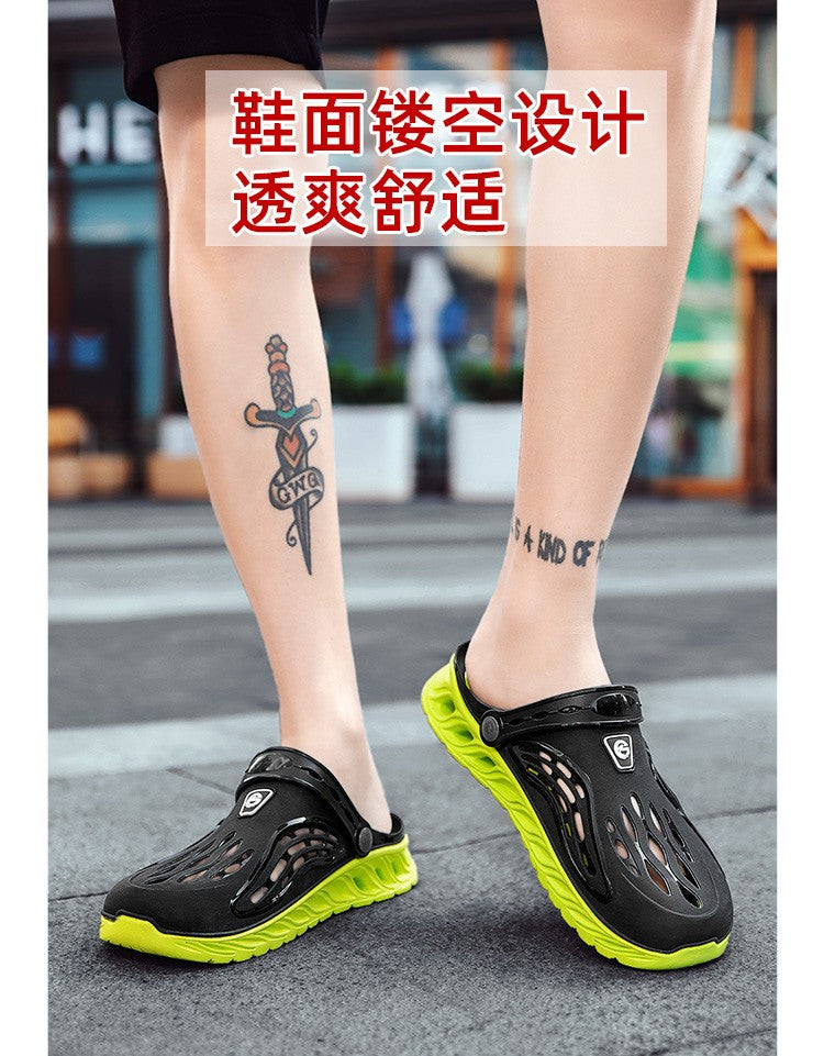 2023 Summer Beach Sandals Non-Slip Breathable Men's EVA Clogs Sandals Trendy Garden Holes Shoes Men Flip Flops
