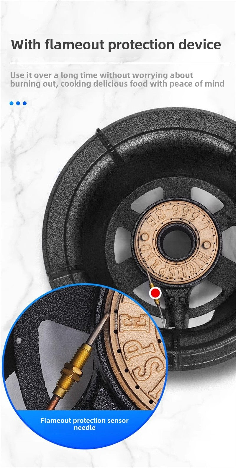 Commercial Restaurant Energy Saving Gas Stove Automatic Flameout Protection Device Gas Range Liquefied Gas Stove Single Cooktop