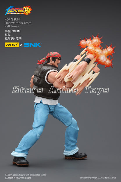 Original JOYTOY 1/18 Action Figure SNK KOF'98UM Ikari Warriors Team Leona Heidern/Ralf Jones/Clark Still Modelo de Brinquedo