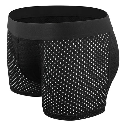 Men Hip Lift Body Shaper Sponge Fake Butt Padded Boxer Briefs Hollow out Breathable Slimming Underwear Body Shaping Enhancement