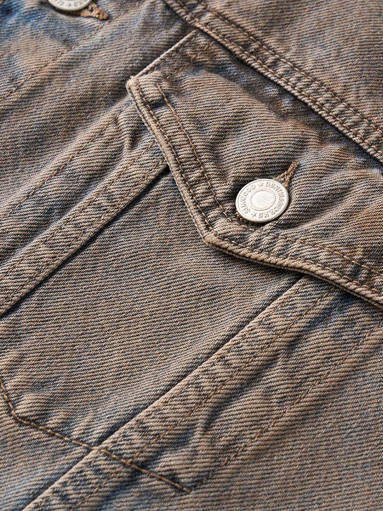 SIMWOOD 2025 Autumn New Oversize Washed Vintage Denim Jackets Men 12.5oz Plus Size Coats