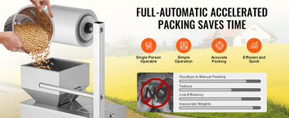 SucceBuy 1-100g Automatic Particle Packaging Machine Pouch Powder Sachet Weighting Filling Packing Machine Tea Seeds Beans Rice