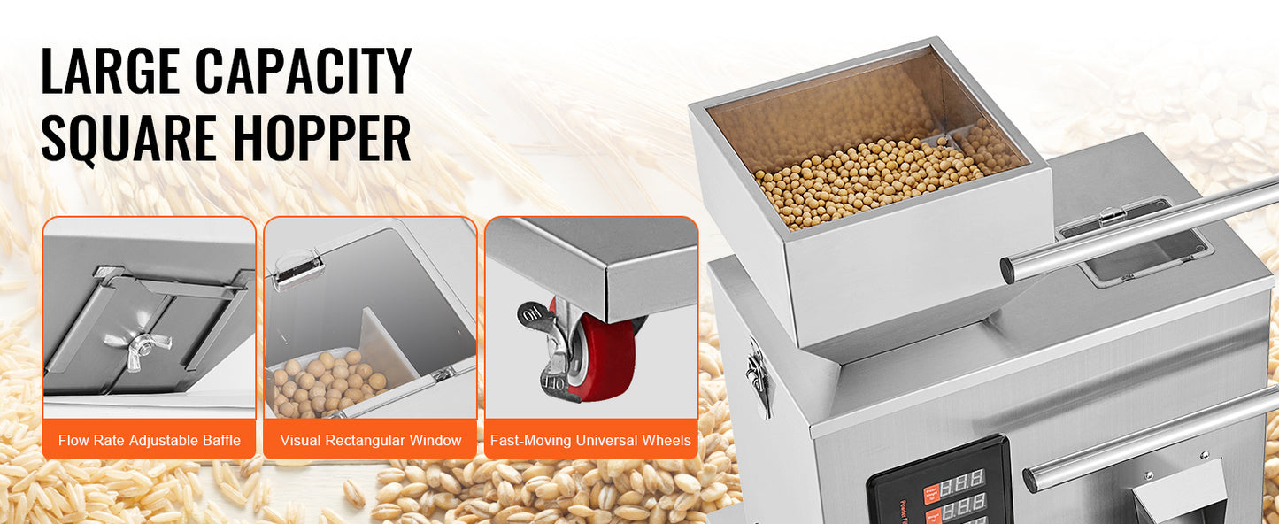 SucceBuy 1-100g Automatic Particle Packaging Machine Pouch Powder Sachet Weighting Filling Packing Machine Tea Seeds Beans Rice