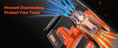 Furadeira de Impacto sem Fio Brushless 20V 26/28mm 1 polegada SDS-Plus Furadeira Rotativa Elétrica Leve Kit de Ferramentas Elétricas SucceBuy